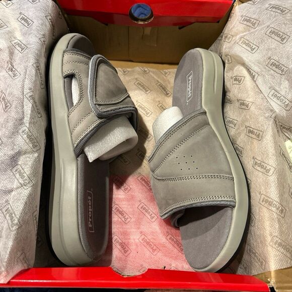 Propet Emerson Gray Slides Sandals Men’s 10.5  NIB main image 6
